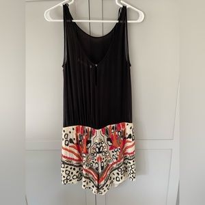 Dressy romper 
Zara
sheer top. Beaded bottom